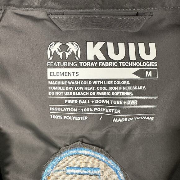 KUIU Elements Vest Grey Gray Full Zip Fiber Ball Down Tube DWR Men's Size Medium - Picture 4 of 11